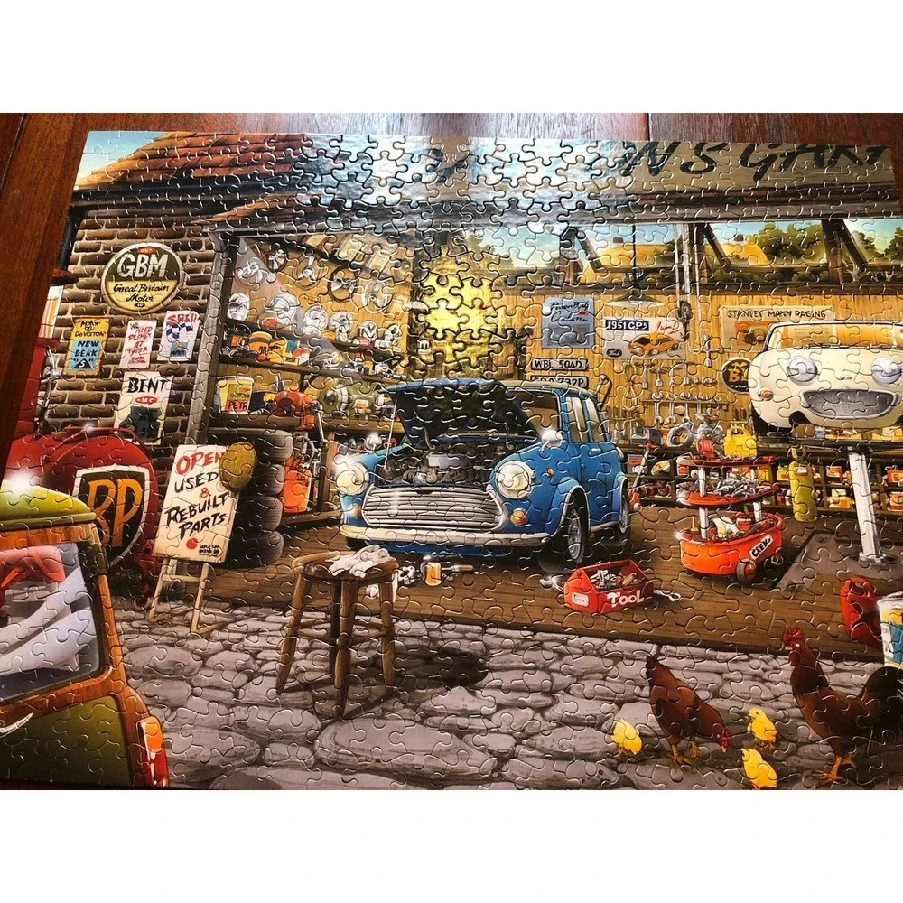 Ceaco Puzzle 550 Piece Weekend Escape‎ Garage Cars Chickens Complete Make In USA